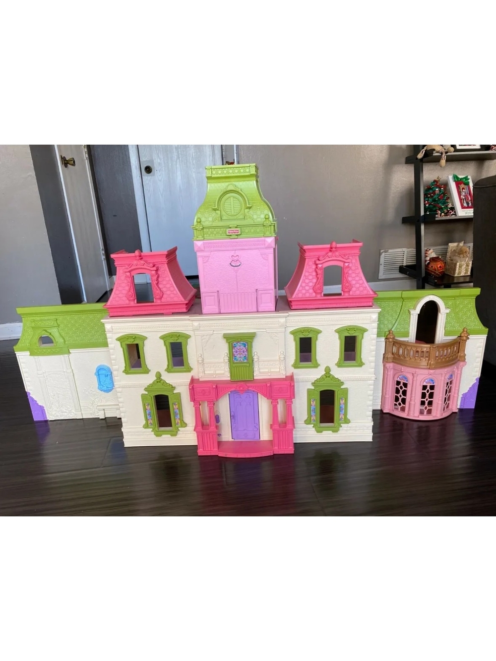 Pink & Green Kids Play Mansion - Dollhouse Toy